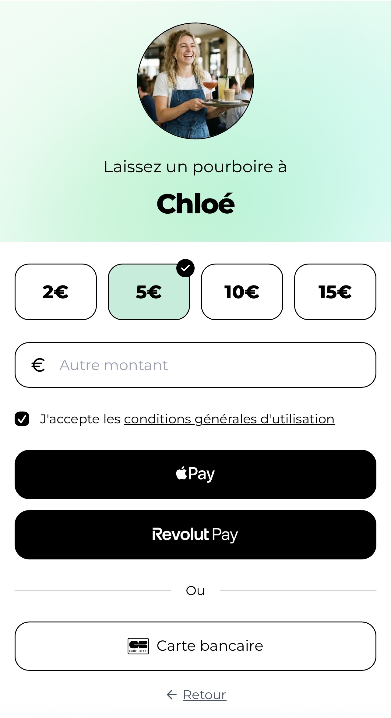 Le pourboire instantané